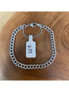 James Avery Light Double Curb Charm Bracelet, Size M, Sterling Silver